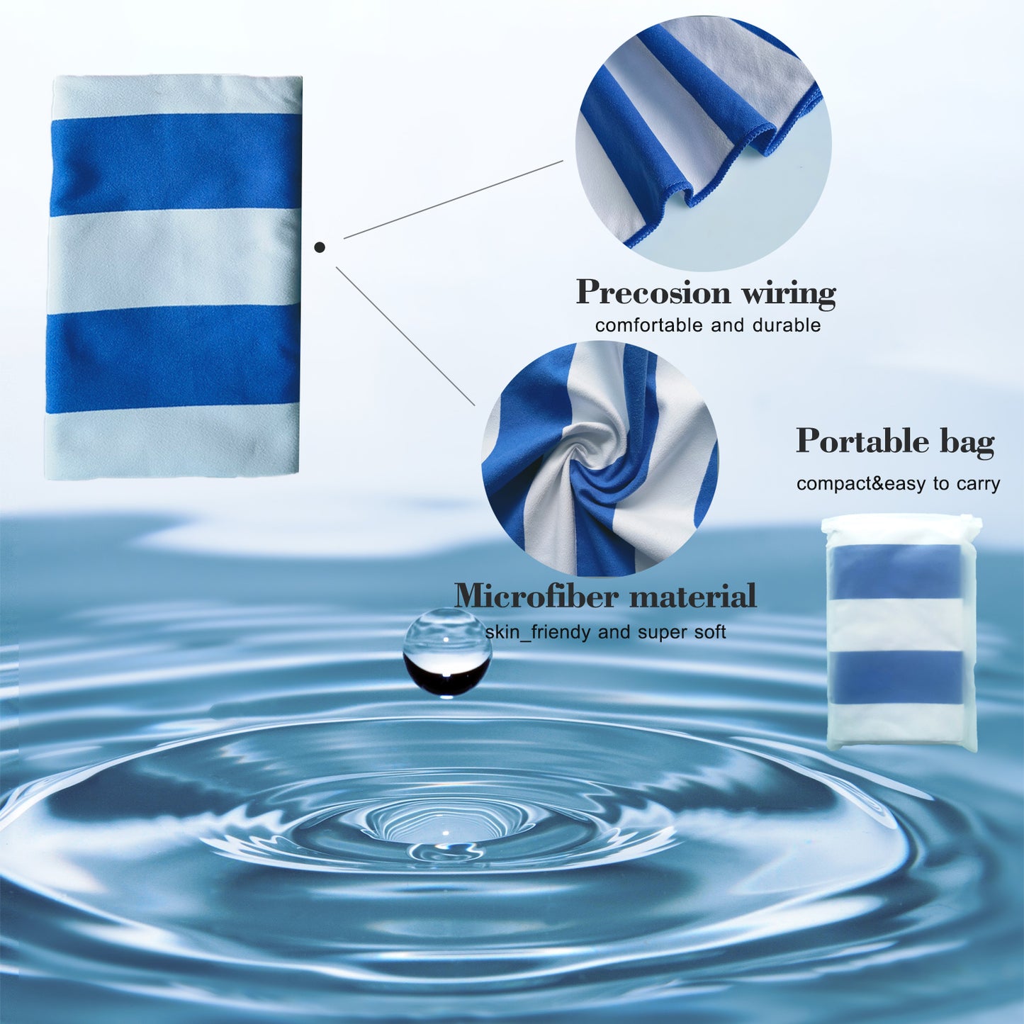 Quick Drying Bath Towel, Swimming Towel, Absorbent Portable, Beach Towel, Sports and Fitness, Quick Drying Towel