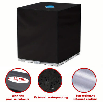 Zipper IBC Tote Cover Huapate 275 Gallon for 420D 1000L Outdoor Water Tank Protective Cover(Black)