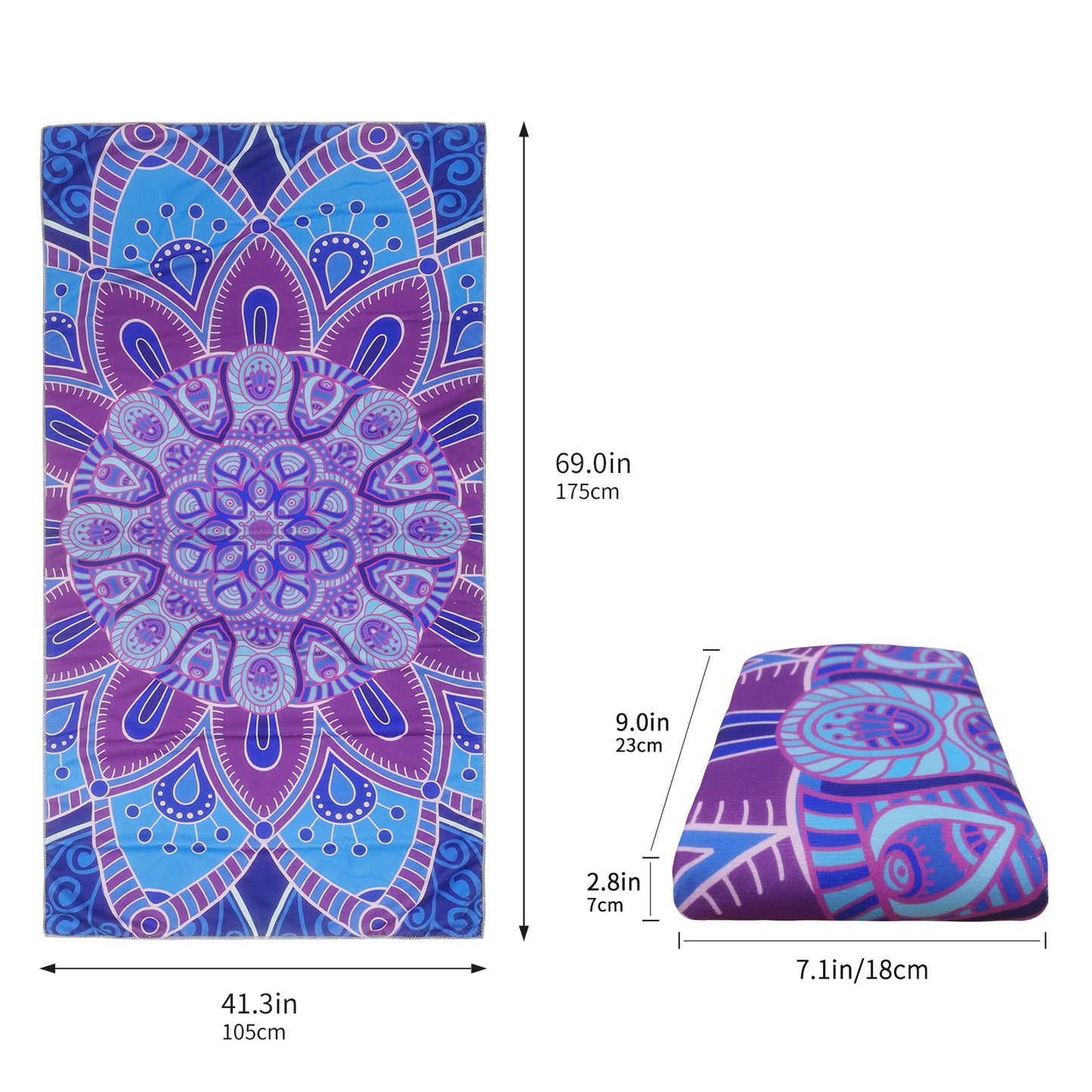 Large Oversized Beach Towel,Swimming Pool Towel Quick Dry, Soft Absorbent, Multifunctional Towel—Kaleidoscope