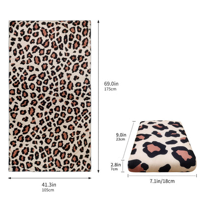 Large Oversized Beach Towel,Swimming Pool Towel Quick Dry, Soft Absorbent, Multifunctional Towel—Light Leopard Print