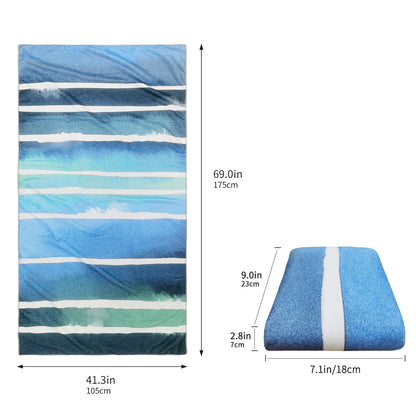 Large Oversized Beach Towel,Swimming Pool Towel Quick Dry, Soft Absorbent, Multifunctional Towel—Ink Stripes