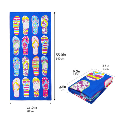 Large Oversized Beach Towel,Swimming Pool Towel Quick Dry, Soft Absorbent, Multifunctional Towel—Beach Sandals