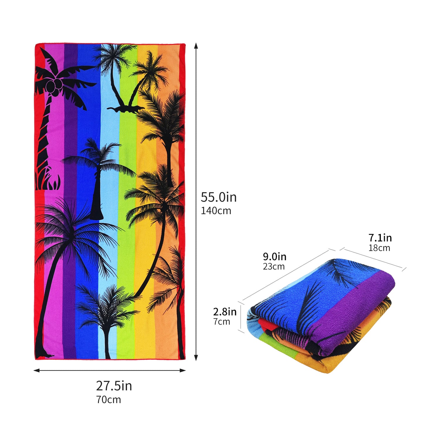 Large Oversized Beach Towel,Swimming Pool Towel Quick Dry, Soft Absorbent, Multifunctional Towel—Coconut Palm