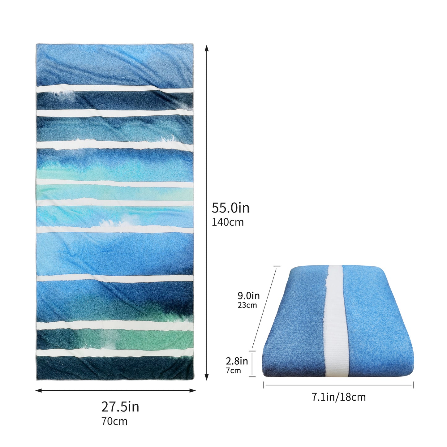 Large Oversized Beach Towel,Swimming Pool Towel Quick Dry, Soft Absorbent, Multifunctional Towel—Ink Stripes