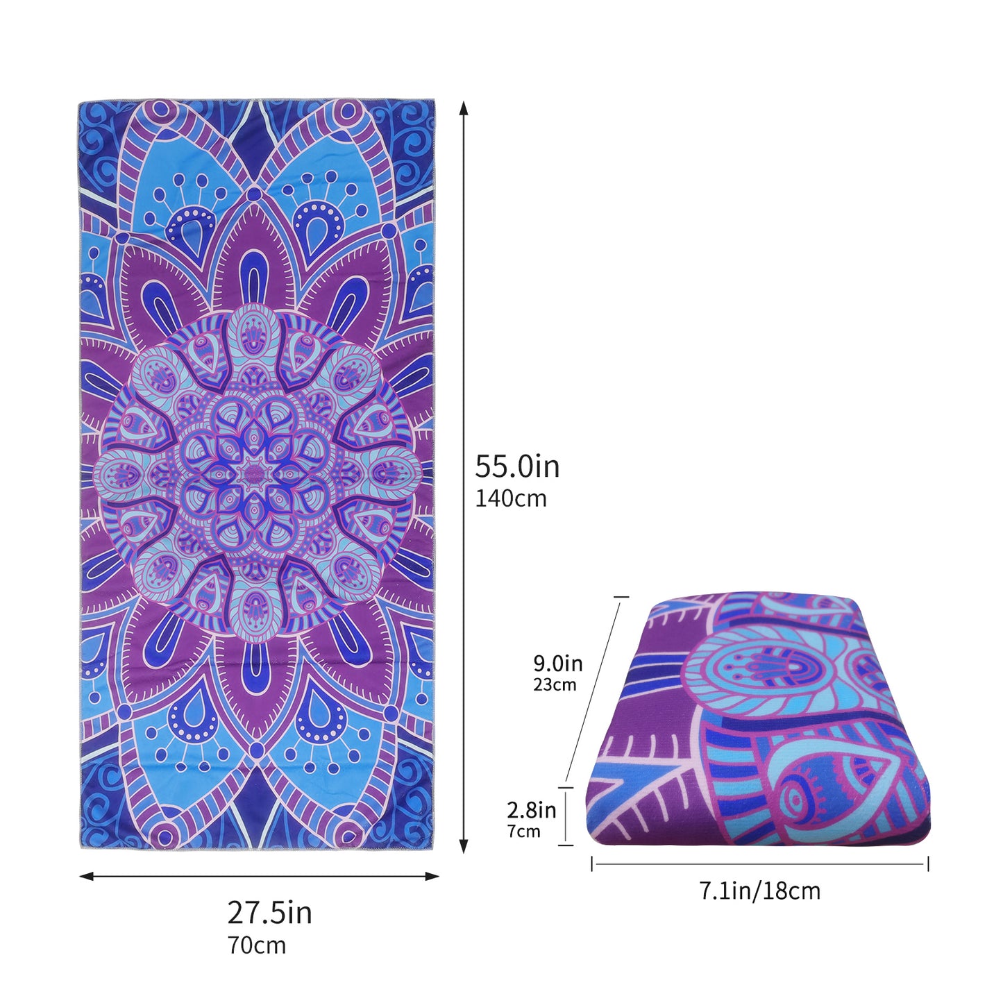 Large Oversized Beach Towel,Swimming Pool Towel Quick Dry, Soft Absorbent, Multifunctional Towel—Kaleidoscope