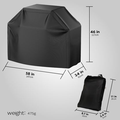 1pc Grill Cover, BBQ Grill Cover, Fit Most Brand, Waterproof, Weather Resistant, Rip-Proof, Anti-UV, Fade Resistant, With Adjustable Velcro Strap, Gas Grill Cover For Weber, Char Broil, Nexgrill Grills